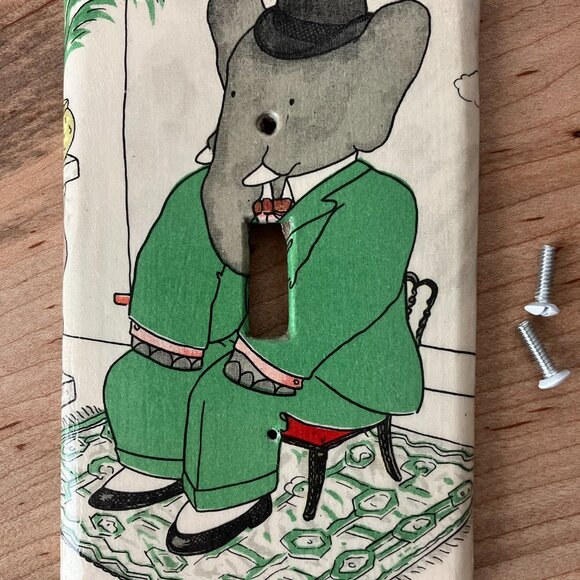 Babar Decorative Single Toggle Light Switch Cover Wall Plate Decor 1933 Orig Art - Picture 2 of 7